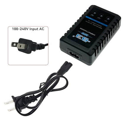 B3 Lipo Battery Charger 2S-3S RC Balance Charger with XH3P XH4P Plug for RC Car Batteries Drone Boat Airplane Truck Quadcopter Airsoft SCX24 SCX10（AC 7.4-11.1V 20W 1.6A）