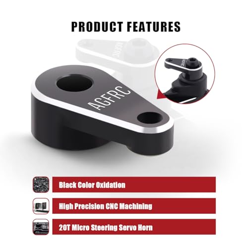 AGFRC 20T CNC Micro Metal Servo Horn for A06CLS V2 (HPS065) | Aluminum 20T Horn for A06CLS V2, Lightweight, Rigid, Includes Screw, Ideal for Mini-Z Cars