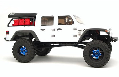 RC 1.0 Beadlock Wheels Offsets -2 Aluminum Rims For AX24 1/18 1/24 Scale SCX24 Deadbolt RC Crawler Car Wheels Upgrades 4Pc (Blue Black) - color: Blue Black