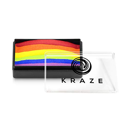 Dome Stroke - Deep Rainbow (25 gm), Professional 1-Stroke Split Cake, Hypoallergenic, Non-Toxic, Water Activated Face & Body Painting Makeup Supplies for Adults - color: Deep Rainbow