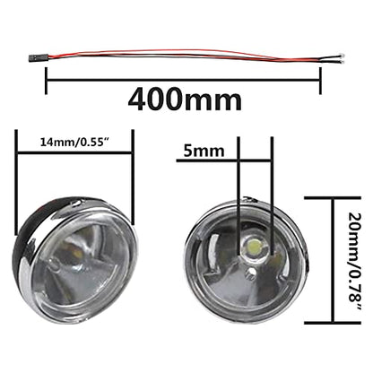 1/10 RC Car RC Car LED Light Headlights Spotlight Compatible with Traxxas TRX-4 TRX-6 Axial SCX10 90046 AXI03007 Redcat Gen8 1/10 RC Crawler Car Truck (18MM B) - size: 18MM B