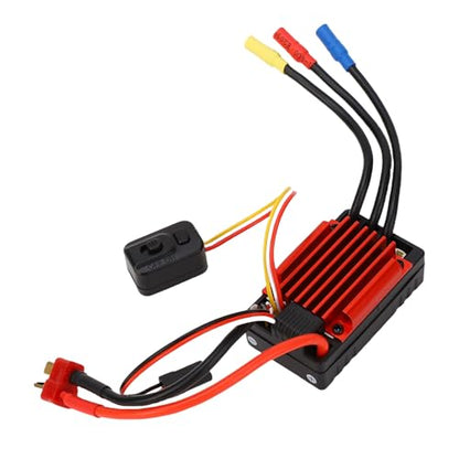 RC Brushless Sensor ESC Rain Proof Electronic Speed Controller with Adjustable Drag Brake and Acceleration Tuning for 1/10 RC Buggy Truck On Road Off Road
