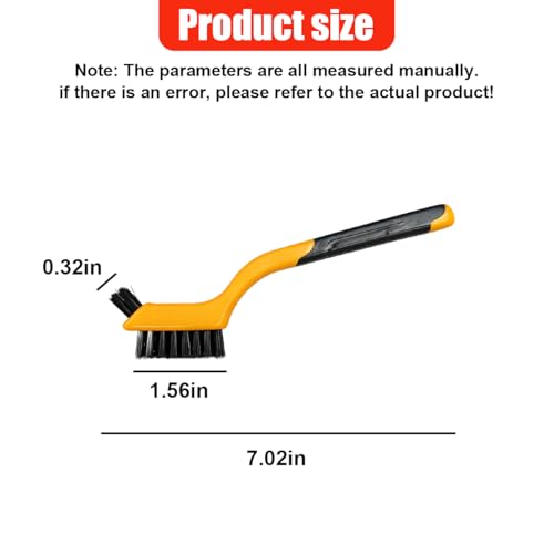 Craedli 3PCS Nylon Brushes for Cleaning, Non-Scratch Small Crevice Cleaning Brushes with Ergonomic Handle for Tight Spaces, Universal Car Detailing Brush Set for Cleaning Dust in Holes (Yellow) - color: Yellow