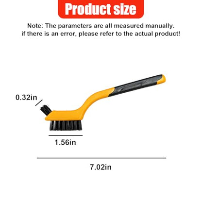 Craedli 3PCS Nylon Brushes for Cleaning, Non-Scratch Small Crevice Cleaning Brushes with Ergonomic Handle for Tight Spaces, Universal Car Detailing Brush Set for Cleaning Dust in Holes (Yellow) - color: Yellow