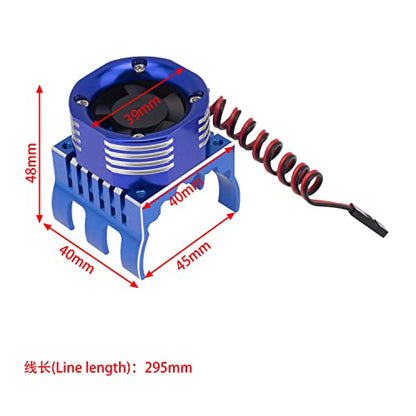 DKKY 42mm RC Cooling Fan Motor Heatsink 21000 RPM for Axial SCX10 Traxxas TRX4 Slash/Rustler/Stampede/Bandit Arrma Kraton Mojave Senton 1/8 1/10 RC Crawler Car 4274 4268 Motor, Blue - color: Blue