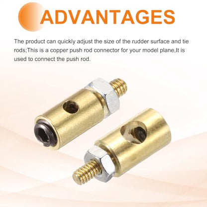 MECCANIXITY Linkage Stoppers Connecting Servo Arm, Push Rod with Nut and Screw for RC Airplane, D4x1.6mm D5x3mm 10 Pcs - size: D4x1.6mm; D5x3mm