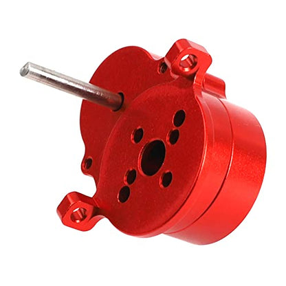 Aluminum Alloy Gearbox Housing Gear Box & Steel Gears with 370 Motors Compatible with WPL D12 1/10 RC Car (Red) - color: Red