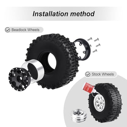 Hobbypark Soft Rubber SCX24 Mud Tires 1.0 Rock Crawler for 1/18 TRX4M 1/24 RC Crawler Axial SCX24 FMS FCX24 Enduro24 T1014 60x22mm - style: Type C