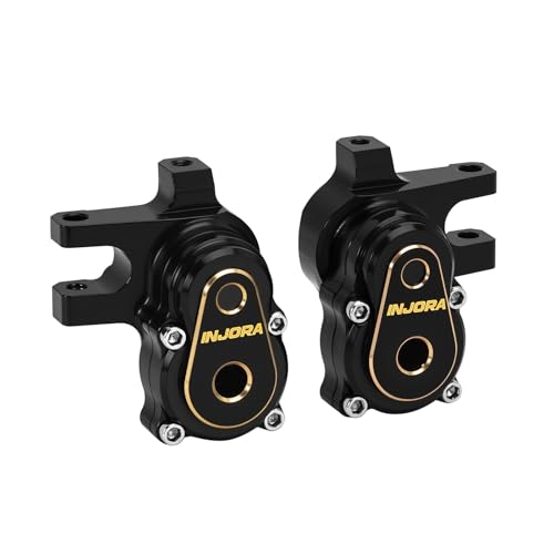 INJORA Black Brass Steering Knuckles Set TRX4M +5mm Diamond Portal Axle RC Upgrade
