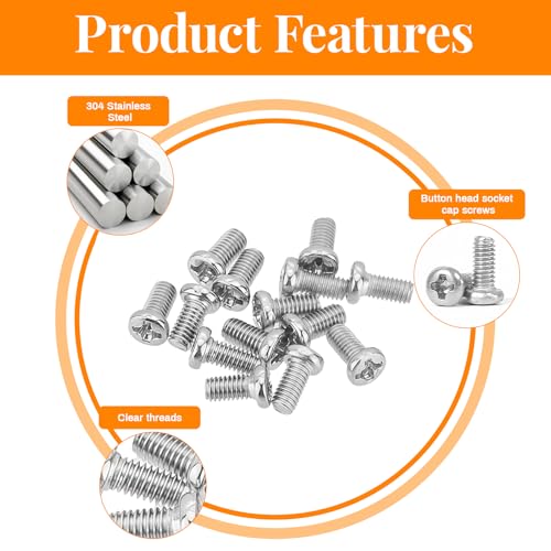 530Pcs 304 Stainless Steel Metric Micro Screws Nuts Assortment, M2.5x4/5/6/8/10mm Sizes, Phillips Pan Head, Fully Threaded Kit for Arduino, RC Models, Electronics, DIY Projects - size: M2.5x4/5/6/8/10-530Pcs