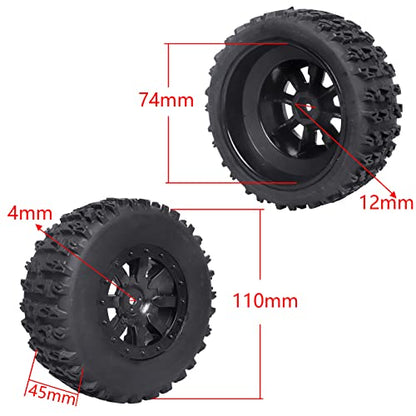 1/10 Short Course Truck Tires and Wheels Tyres for Traxxas HSP Tamiya HPI Kyosho Losi Redcat Racing RC Model Car, Set of 4 (Style A) - style: Style A