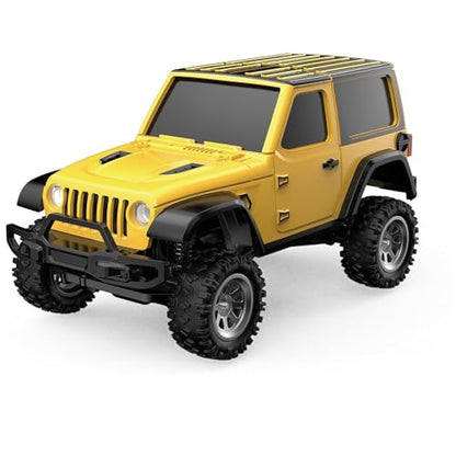 ARRIS 1:36 Mini RC Crawler, 4WD Off-Road RC Car with 2.4G Remote, Battery & Lights RTR for Adults Hobby Gifts (Yellow) - color: Yellow