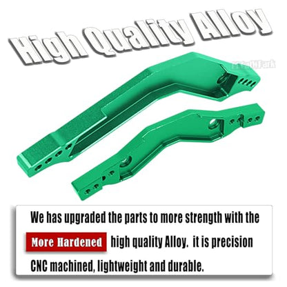 Big Bore Shocks & Shock Tower Upgrades Part for 1/10 Big Rock/Granite/Senton 3S BLX,1/8 Typhon 3S BLX Mega550,4Pcs RC Aluminum Full Metal Shocks Absorber & Front Rear Shock Tower,Green