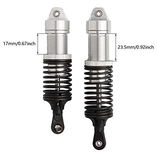 5862 Front & Rear Aluminum Alloy Shock Absorber for 1/10 Slash 4x4 Hoss Rustler Stampede Bandit VXL Nitro Shock Parts Replace of 3760 3762 SLA014 (4-Pack) (Silver) - color: Silver