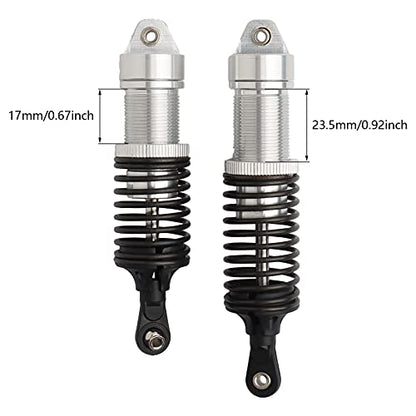 5862 Front & Rear Aluminum Alloy Shock Absorber for 1/10 Slash 4x4 Hoss Rustler Stampede Bandit VXL Nitro Shock Parts Replace of 3760 3762 SLA014 (4-Pack) (Silver) - color: Silver