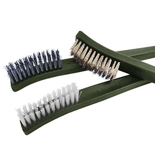 FineGood 9 Pcs Wire Brush Set - Carb Cleaner Kit with 3 Brass, 3 Steel, 3 Nylon Brushes for Car Detailing