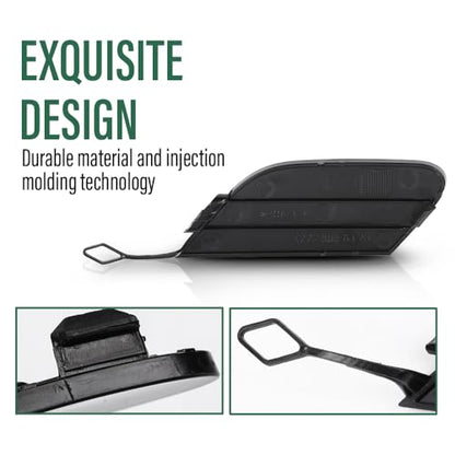 LQI Rear Bumper Tow Hook Cover Cap Primed Black | Fit Benz W222 S-Class S400 S450 S500 S550 S550e S560 S600 2014-2019, Not Fit Cars With AMG/Sport Package 2228850424 - size: Rear | Fit Benz W222 S-Class 2014-2019
