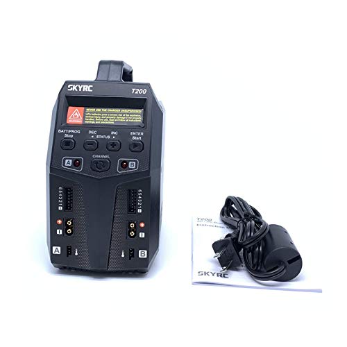 SKYRC T200 Dual Balance Charger AC100-240V/DC 11-18V Input 12A 100W for LiPo Li-Ion LiHV Life 1-6S / NiMH NiCd 1-15S Battery Pb 2-20V