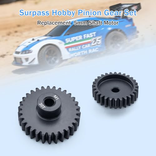 Metal Steel M1 Pinion Gear 26T 27T 28T 29T 30T 5mm Shaft Gears with Hex Key for 1/8 RC Car Brushless Brush Motor Parts - size: 26T 27T 28T 29T 30T