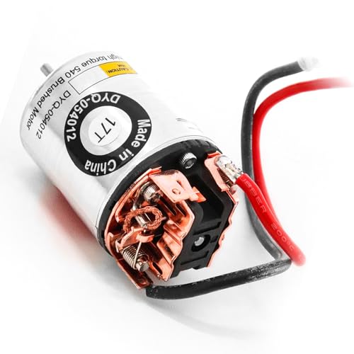 HUIOP 540 Brushed Motor Waterproof Stainless Steel Shell Brushed Motor 17T Climbing Car Large Torque Motor Replacement for Axial SCX10 AXI03007 90046 Redcat Gen8 TT02,Brushed Motor