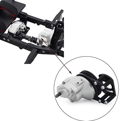 Metal D90 Single Speed Transmission Gearbox with Clockable Motor for 1/10 RC Crawler RC4WD Gelande II FJ40 G2 D110 DefenderTF2 (Single Speed Transmission) - color: Single Speed Transmission
