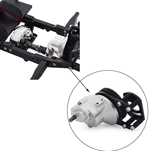 Metal D90 Single Speed Transmission Gearbox with Clockable Motor for 1/10 RC Crawler RC4WD Gelande II FJ40 G2 D110 DefenderTF2 - color: Single Speed Transmission