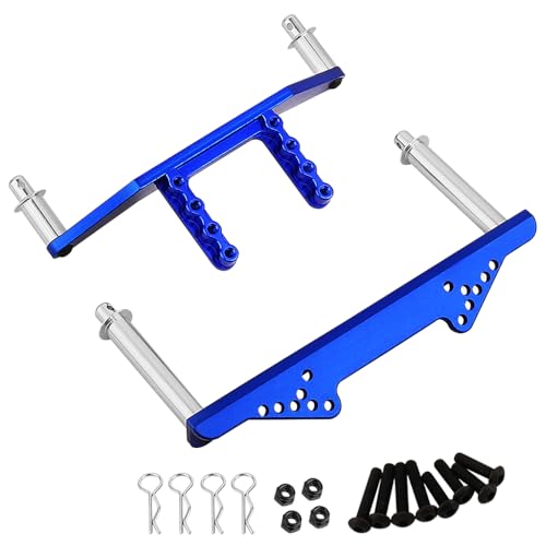 Metal Alloy Front & Rear Body Mounts Body Posts for Traxxas Slash 2WD Rustler Stampede VXL 1/10 RC 2WD Car Upgrade Parts (Blue) - color: Blue