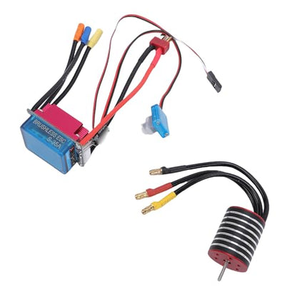 7200Kv Sensored Brushless Motor Combo | 35A ESC High for 1/18 1/16 1/14 RC Racing Car CNC Aluminum (6300KV) - size: 6300KV
