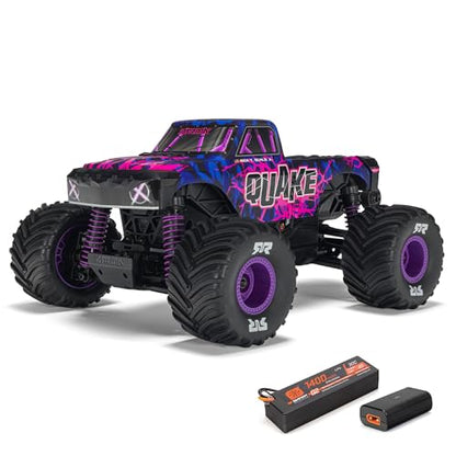 ARRMA 1/16 Quake GROM 4X4 RTR Brushed Monster Truck, Purple | RC Truck, Battery & Charger Included, ARA2137T3 - color: Purple