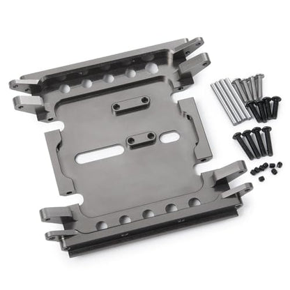 Aluminum Chassis Skid Plate Transmission Mount 1/10 for Axial for Wraith 90018 RC Rock Crawler Car Parts(Titanium) - color: Titanium