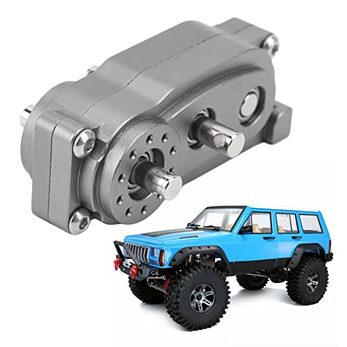 VBESTLIFE RC Transfer Case, 313mm Wheelbase 2 Speed CNC Machined Anodised Aluminium Alloy RC Parts for Scx10 1/10 RC Car - color: Titanium