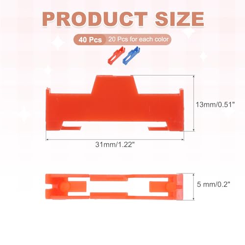 MECCANIXITY 40 Pcs Servo Extension Cable Clips Lock, Servo Cable Safety Connector Lead Wire Buckle Lock for RC Car Plane Boat DIY Y Adapter Cable, Red/Blue - color: Red/Blue