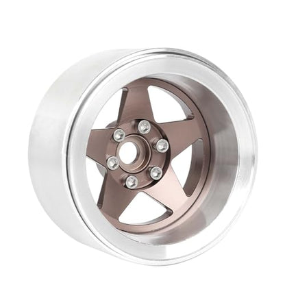 Aluminum 2.2" Beadlock Wheel Offset -10mm Metal Rims for SCX10 RR10 TRX4 VS4-10 Gen8 1/10 RC Crawler Car Upgrade Parts (5-Spoke, Bronze) - color: 5-spoke, Bronze