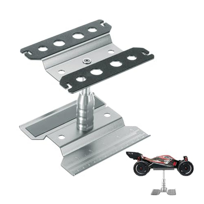 MECCANIXITY 1 Set RC Car Work Stand Lift Lower Aluminum Repair Workstation 360 Degree Rotation with Silver Screw Tray and Screw Box for 1/8 1/10 1/16 Scale RC Car Crawler Truck Vehicle (Gray) - color: Gray