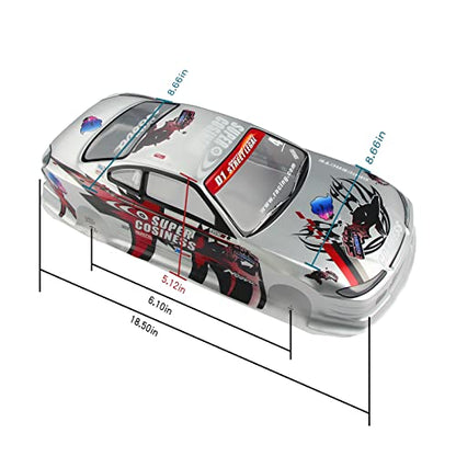Manrock 1/10 Scale RC Painted Drift Racing Touring Onroad Car Body Shell Silver