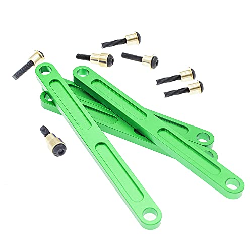 RC Alloy Front&Rear Camber Link Set for Traxxas 1/10 Rustler Stampede Slash 4X4 4WD-Replaces Part 3641 - color: Green