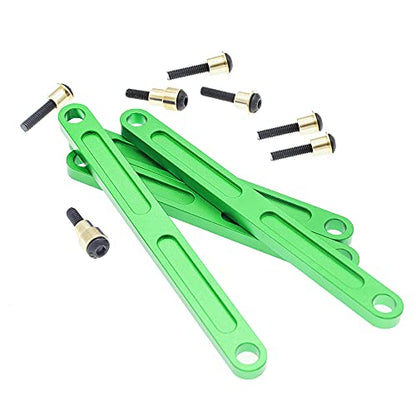 RC Alloy Front&Rear Camber Link Set for Traxxas 1/10 Rustler Stampede Slash 4X4 4WD-Replaces Part 3641 - color: Green