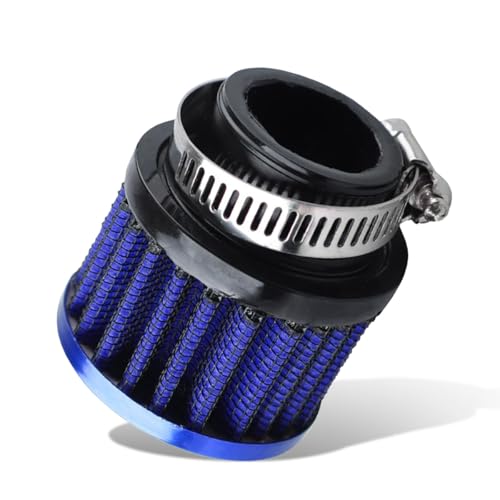 25mm Car Air Intake Filter, 1" Universal Automotive Engine Valve Cover Breather with Adjustable Clamp, Mini Vehicle Vent Crankcase Cold Air Filter Accessories for Car Motorcycle (Blue)