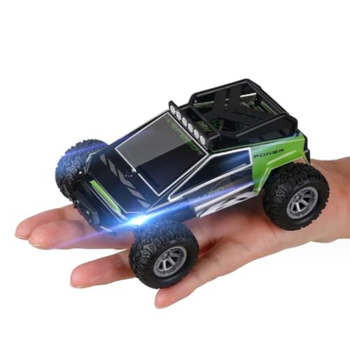 LOCHE RC Offroad Car, 1/32 RC Mini Electric Drift Off-Road Vehicles Remote Control Car, 20km/h High Speed 2.4G All Terrain Off-Road Truck Halloween Surprising Gifts for Boys - RTR Version - color: Green-2