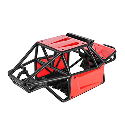 INJORA Nylon Rock Buggy Roll Cage Body Shell Chassis Kit for SCX10 II 90046 UTB10 1/10 RC Crawler Upgrade Parts (Red) - color: Red