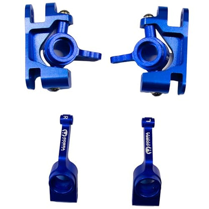 Aluminum Blue Knuckles Set (Complete) for 4x4 Slash, RUSTLER, Stampede, HOSS - Steering Knuckles, Steering Blocks and Rear Axle Carriers