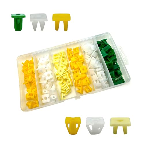 120 PCS Car Grommet Screw Nuts, Durable Plastic License Plate Screw Base Inserts, Multi-Size Bumper Body Trim Fastener Kit, Universal for Most Cars, Trucks, SUVs (Multicolored)
