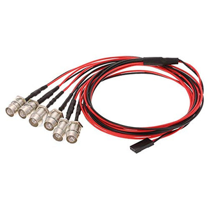 ShareGoo 6Leds LED Light Headlights Taillight Kit Accessories Compatible with RC Car Truck Tank Crawler Traxxas HSP Tamiya Redcat RC4WD Axial SCX10(2 White,2 Red,2 Flashing Colorful LEDs)
