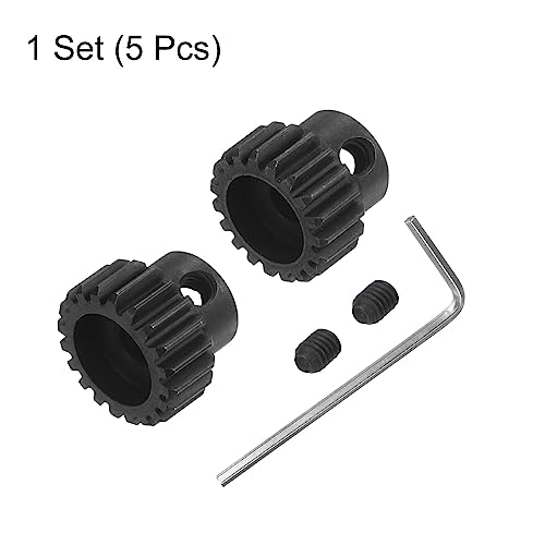 HARFINGTON 32P Hardened Pinion Motor Gear Set 2pcs 19T 20T Fit 5mm RC Motor Shaft 0.8 Metric Pitch 32 Pitch Gears for RC Car, with Hex Key - style: 19T 20T