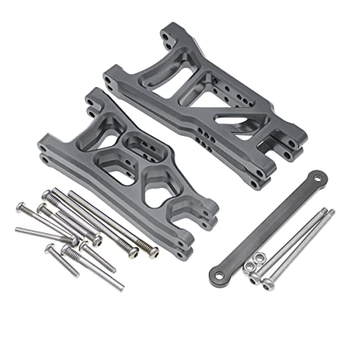 Aluminum Front&Rear Suspension A-Arms&Tie Bar for 1/10 Traxxas Slash 2WD RC Car Upgrade Parts Hop Ups, Replacement of 2555 3631 2532 - color: Titanium