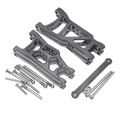 Aluminum Front&Rear Suspension A-Arms&Tie Bar for 1/10 Traxxas Slash 2WD RC Car Upgrade Parts Hop Ups, Replacement of 2555 3631 2532 - color: Titanium