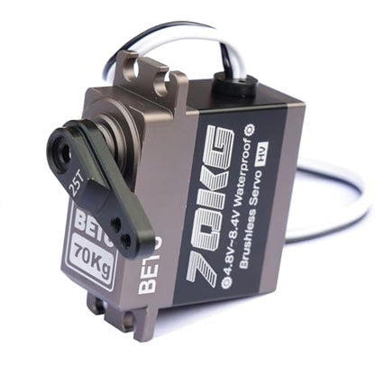 70KG Servo Motor High Torque Metal Gear for 1/5 1/6 1/8 1/10 RC Car | Waterpoof, Standard Size, Quiet, Great digital Servo for RC Robot Boat - style: 180-Grey