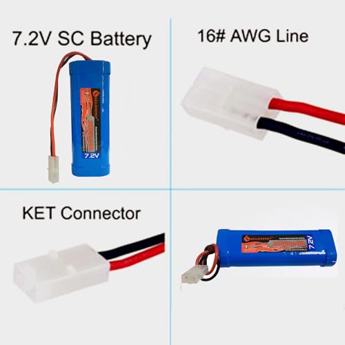 7.2V 3800mAh RC Battery with Tamiya Connector (2 Pack 7.2V 3800mAh RC Battery) - color: 2 PACK 7.2V 3800mAh RC BATTERY