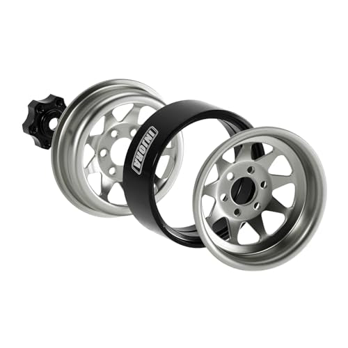 INJORA -4.05mm Offset Steel 1.3" Wheels for 1/24 1/18 RC (Gunmetal Grey) - color: Gunmetal Grey