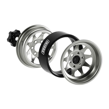 INJORA -4.05mm Offset Steel 1.3" Wheels for 1/24 1/18 RC (Gunmetal Grey) - color: Gunmetal Grey